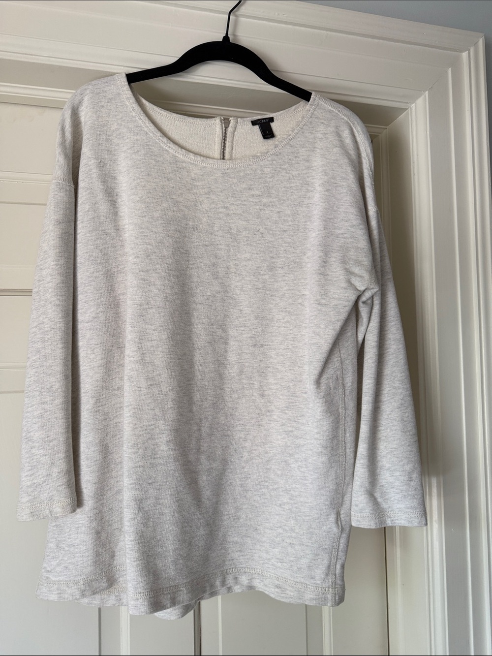 J. Crew Women’s Long Sleeve Crewneck Top in Light Gray